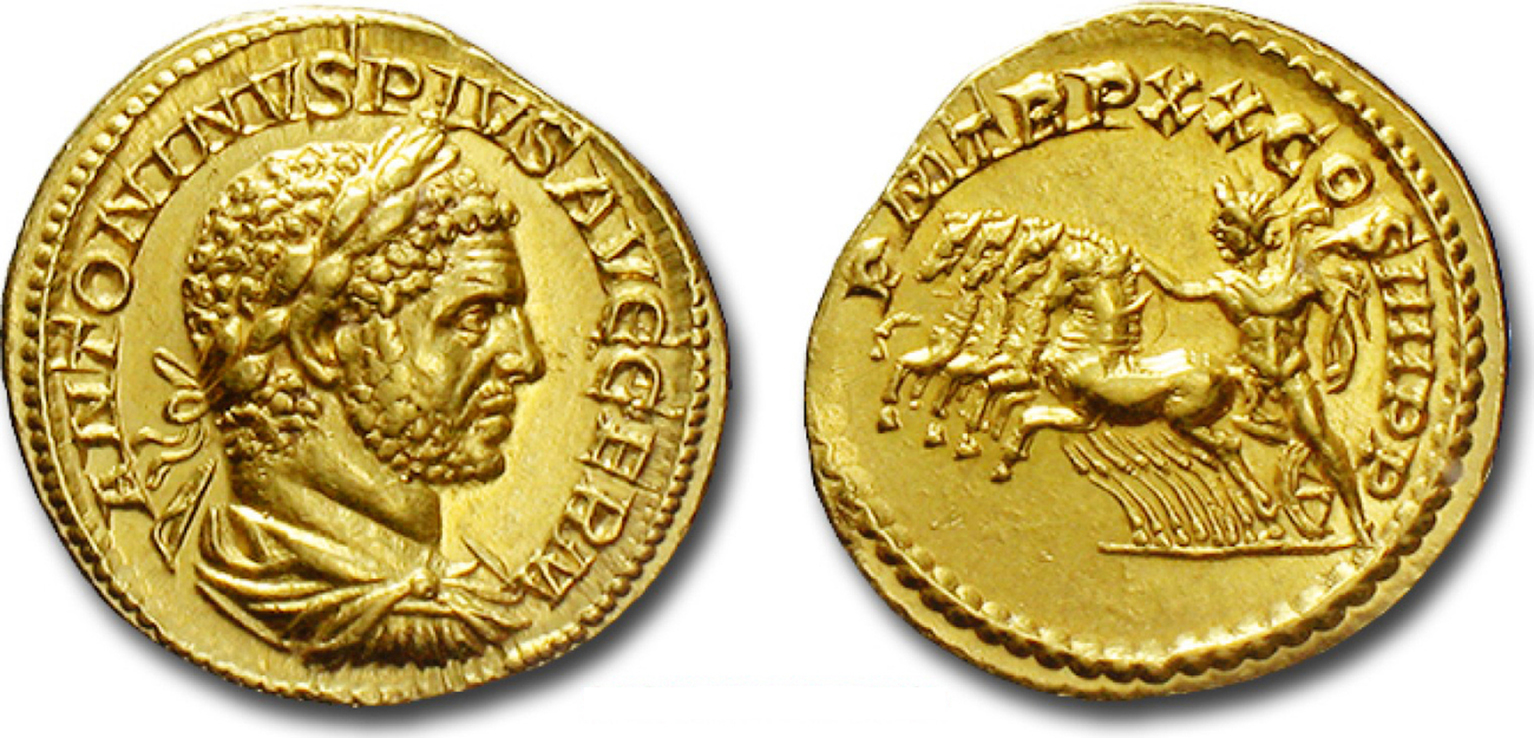 Aureus 217 A.D. Roman Empire